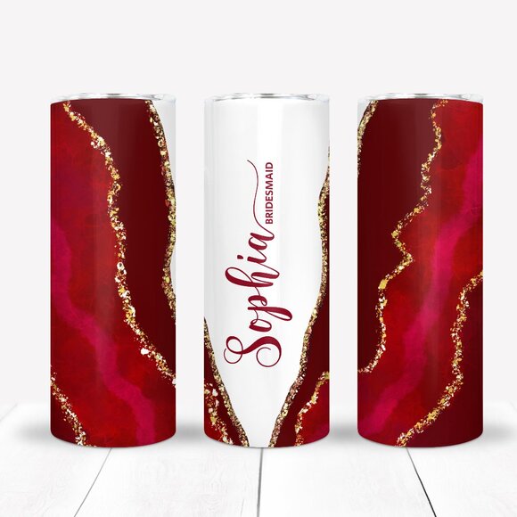 Personalized Tumbler Set, Bridesmaide, Maide Of Honor, Bride, Cheerleaders etc - Picture 1 of 4